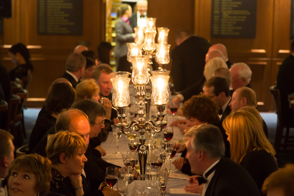 table lamp and diners at Beadles' Guild Dinner