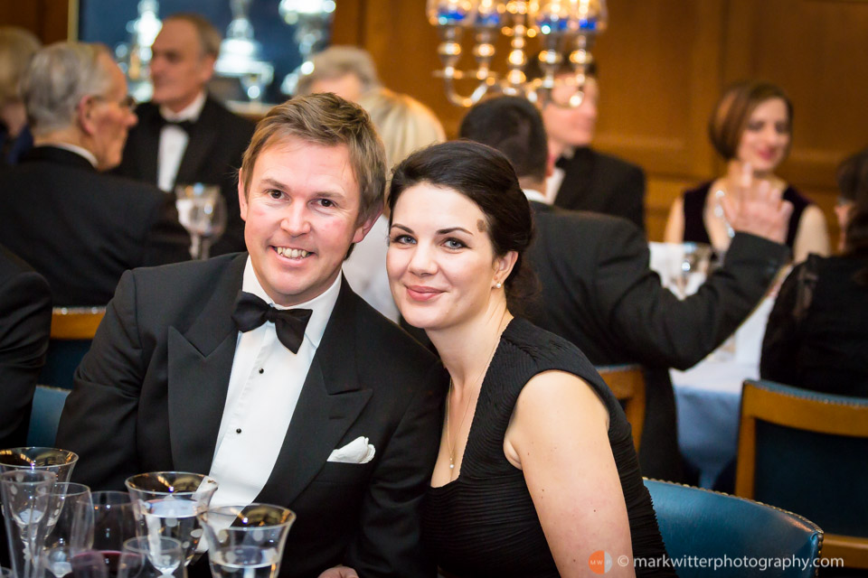 Couple at Beadle's Guild Dinner on board HQS Wellington, Temple Steps,