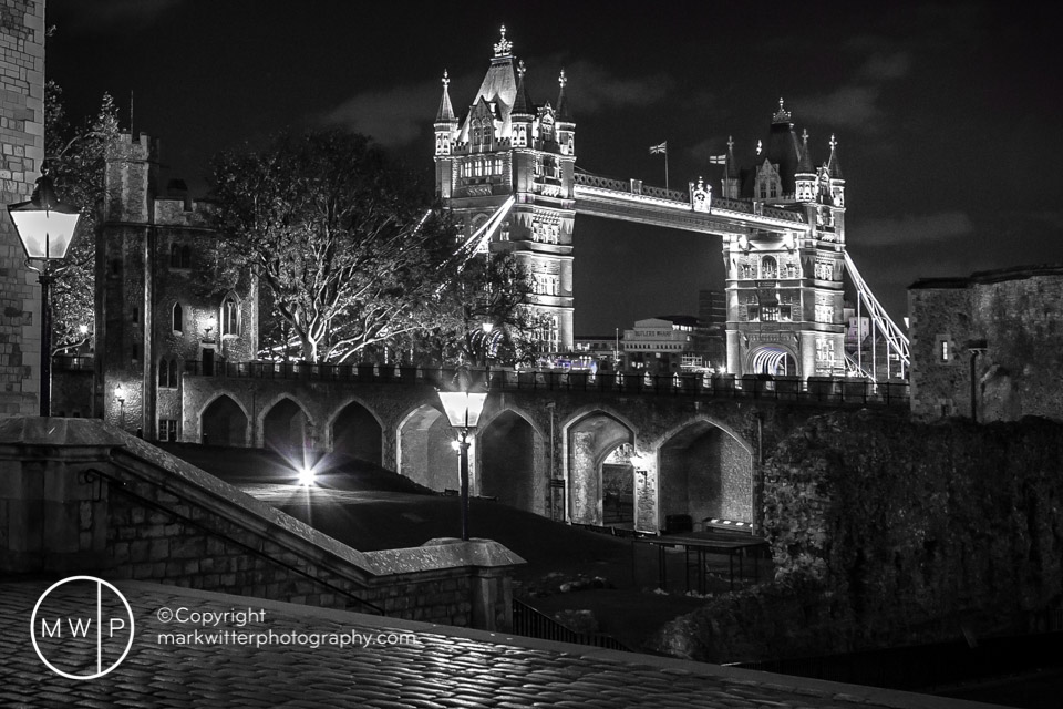 Tower Bridge from The Tower of London by Night