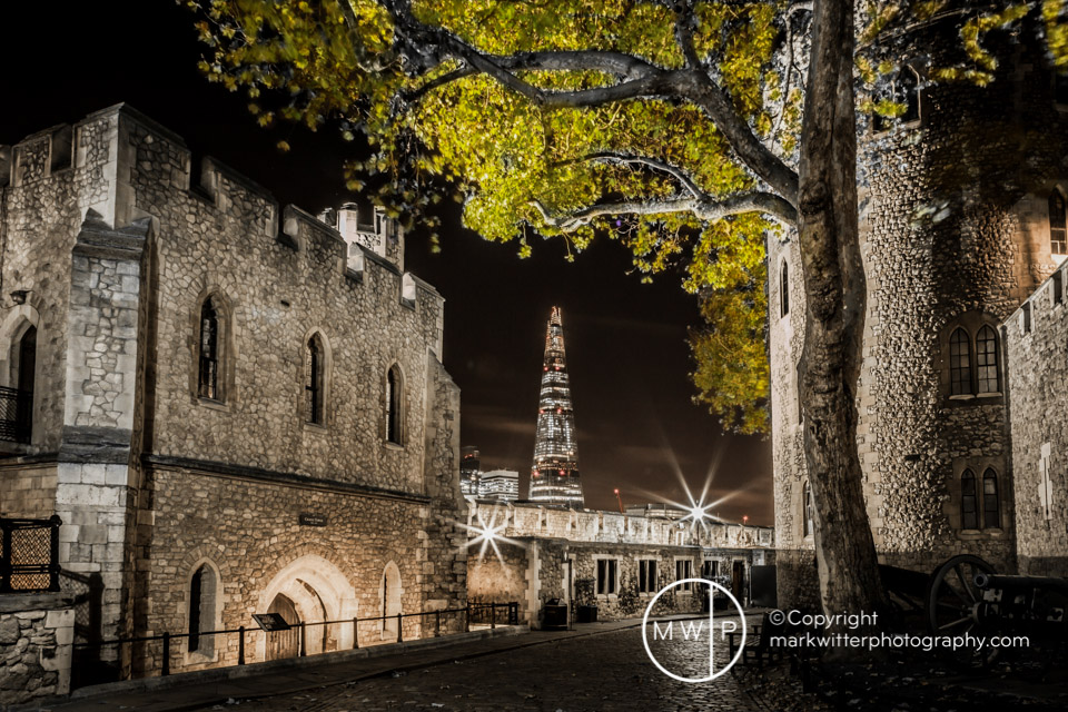 The Shard from The Tower of London by Night