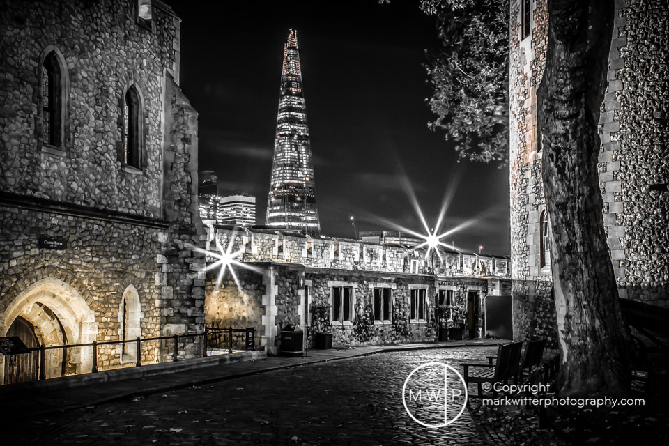 The Shard from The Tower of London by Night