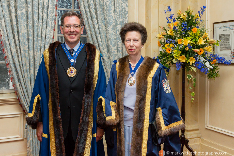 Charles Barclay Prime Warden of Saddlers Company and HRH The Princess Royal